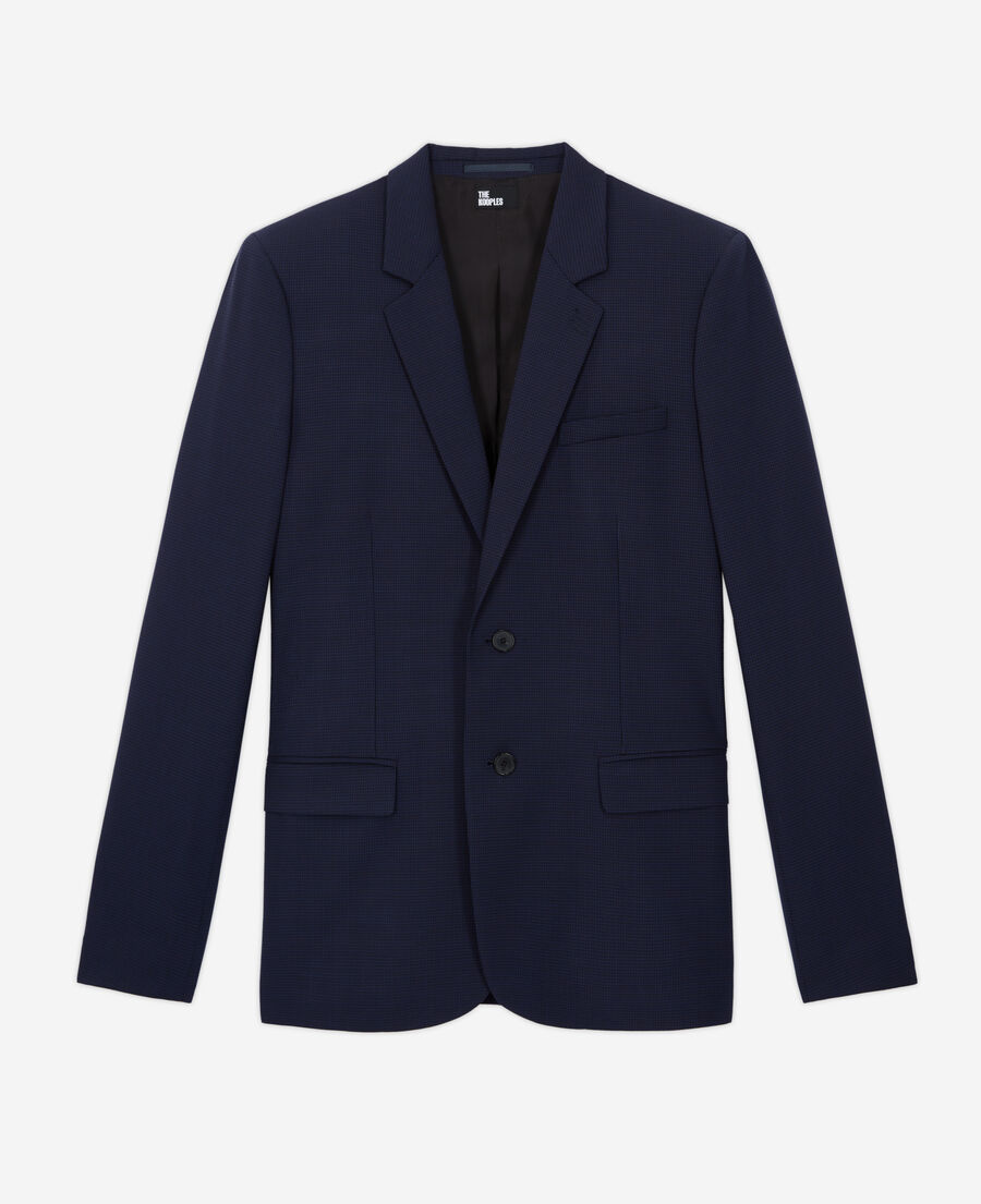 veste de costume en laine pied-de-poule