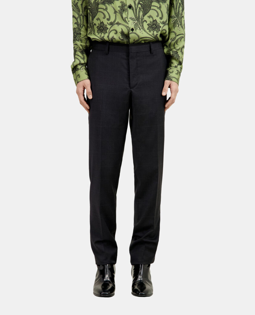 The Kooples MEN DARK GREY grey wool prince of wales suit trousers