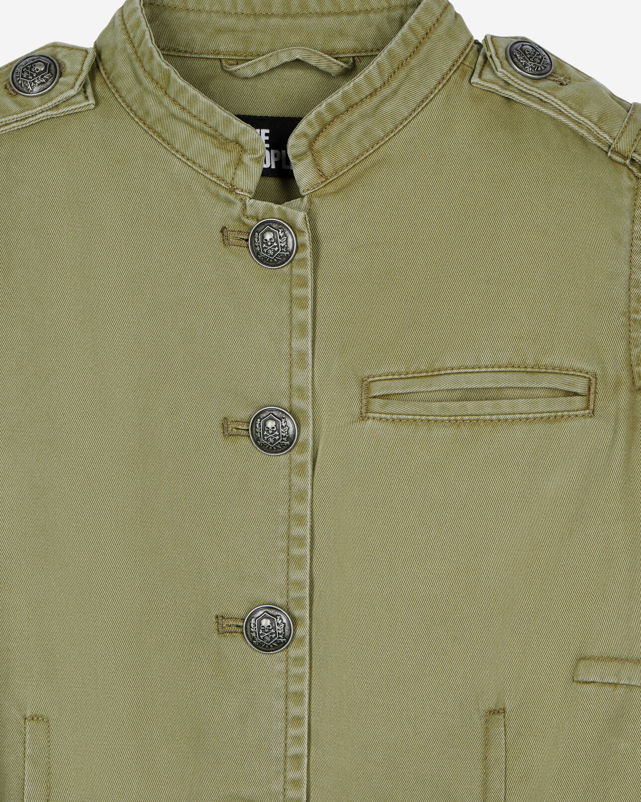The Kooples WOMEN OLIVE NIGHT khaki officer style jacket