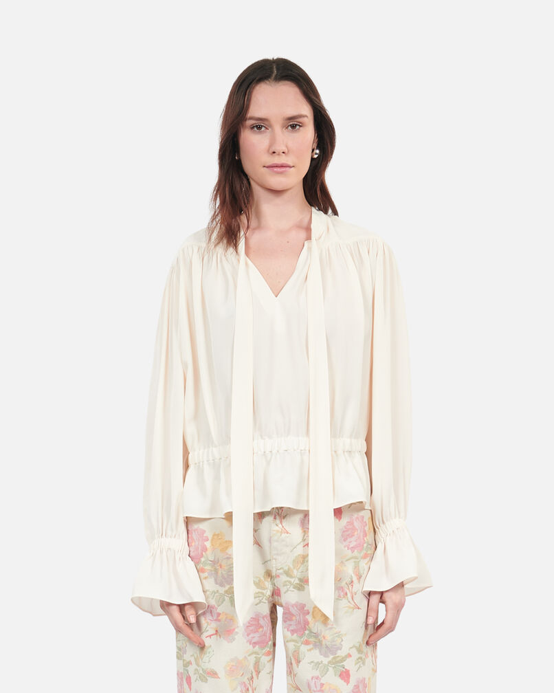 The Kooples WOMEN ECRU ecru top with shirring