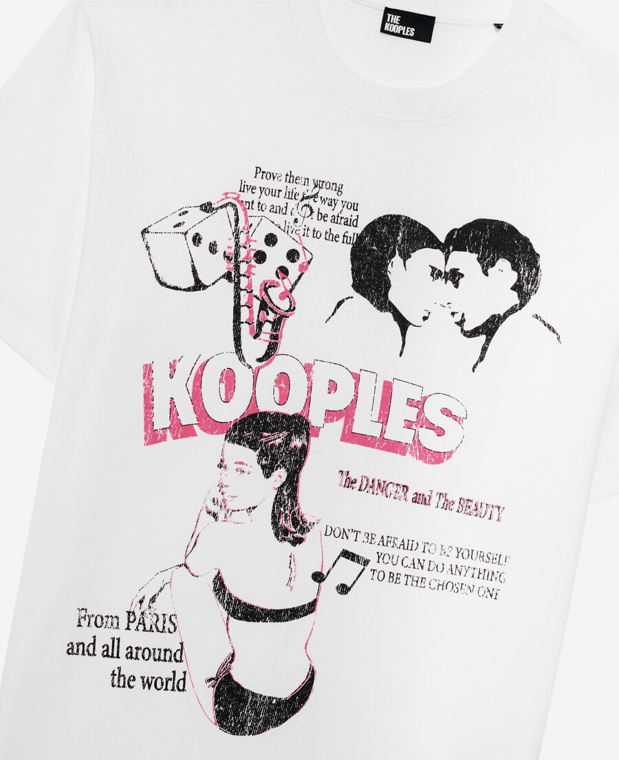 The Kooples HERREN WHITE t-shirt mit siebdruck wei&szlig;