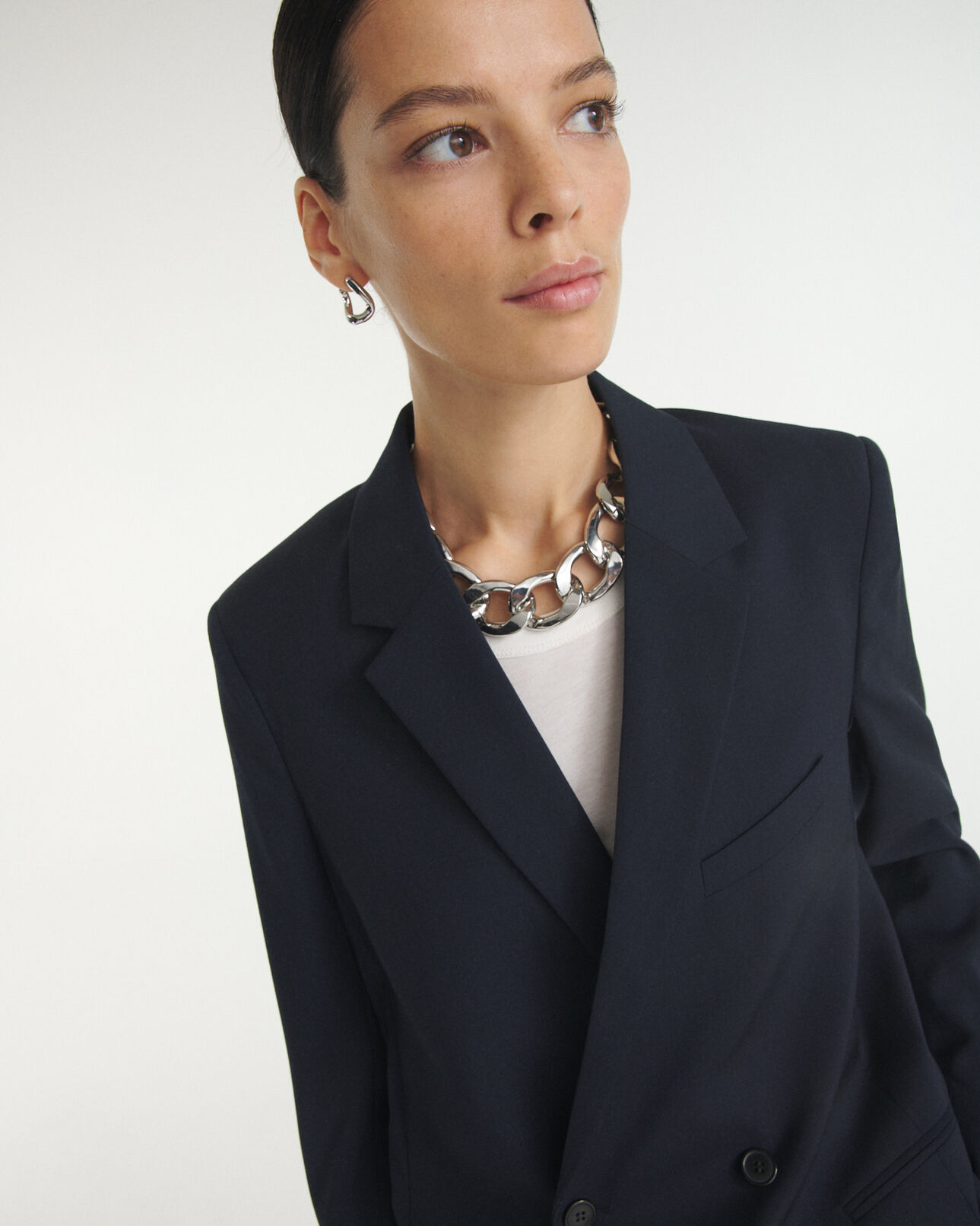 The Kooples DAMEN NAVY blaue wolljacke mit doppelter knopfreihe