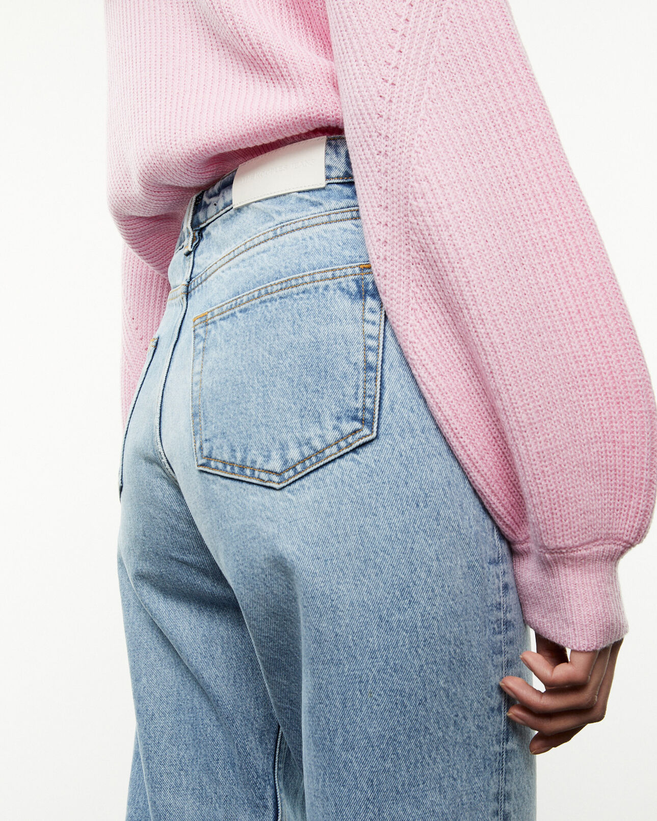 The Kooples FEMME LIGHT BLUE jean bleu délavé à taille haute droit