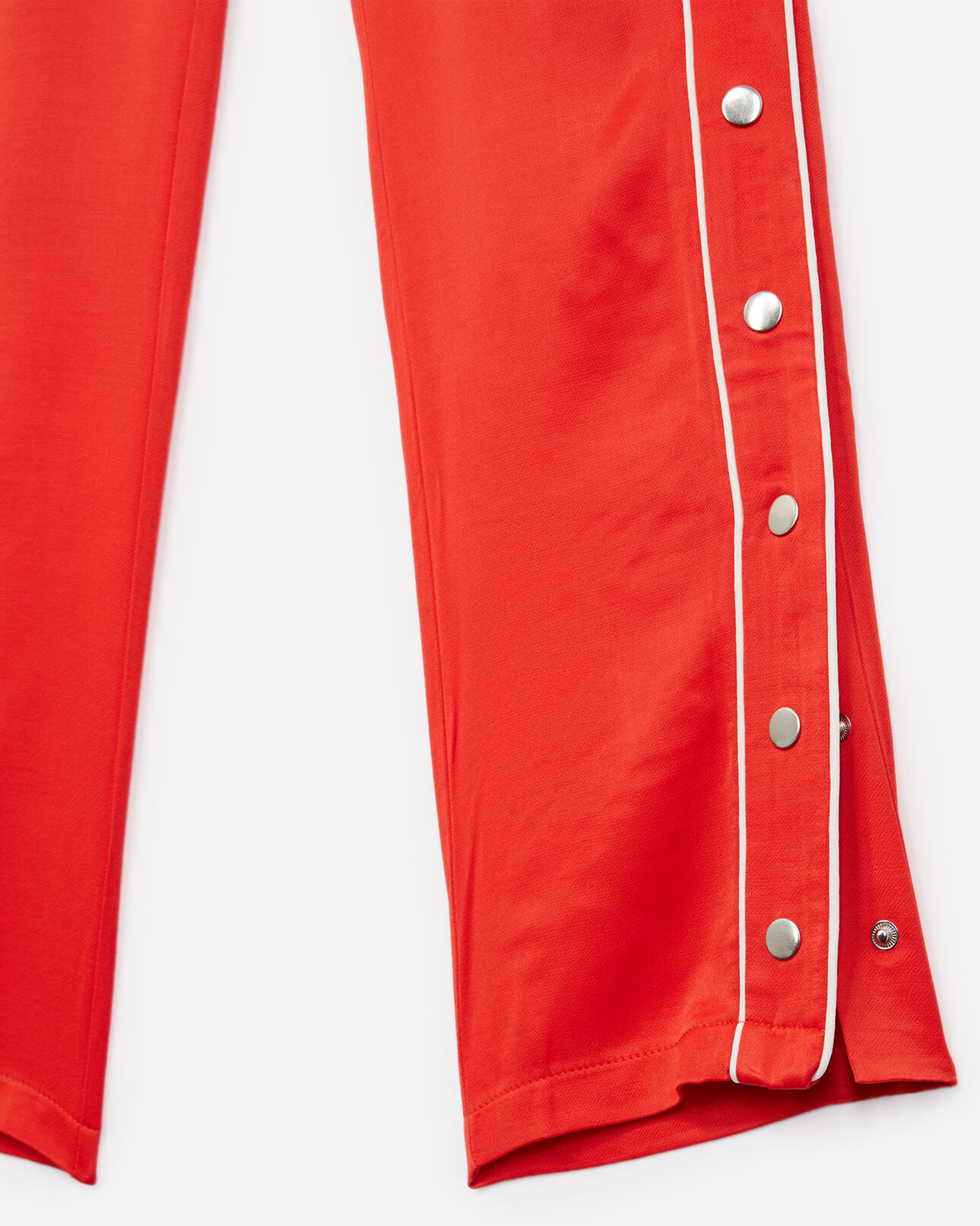 The Kooples FEMME RED pantalon fluide rouge viscose à snaps