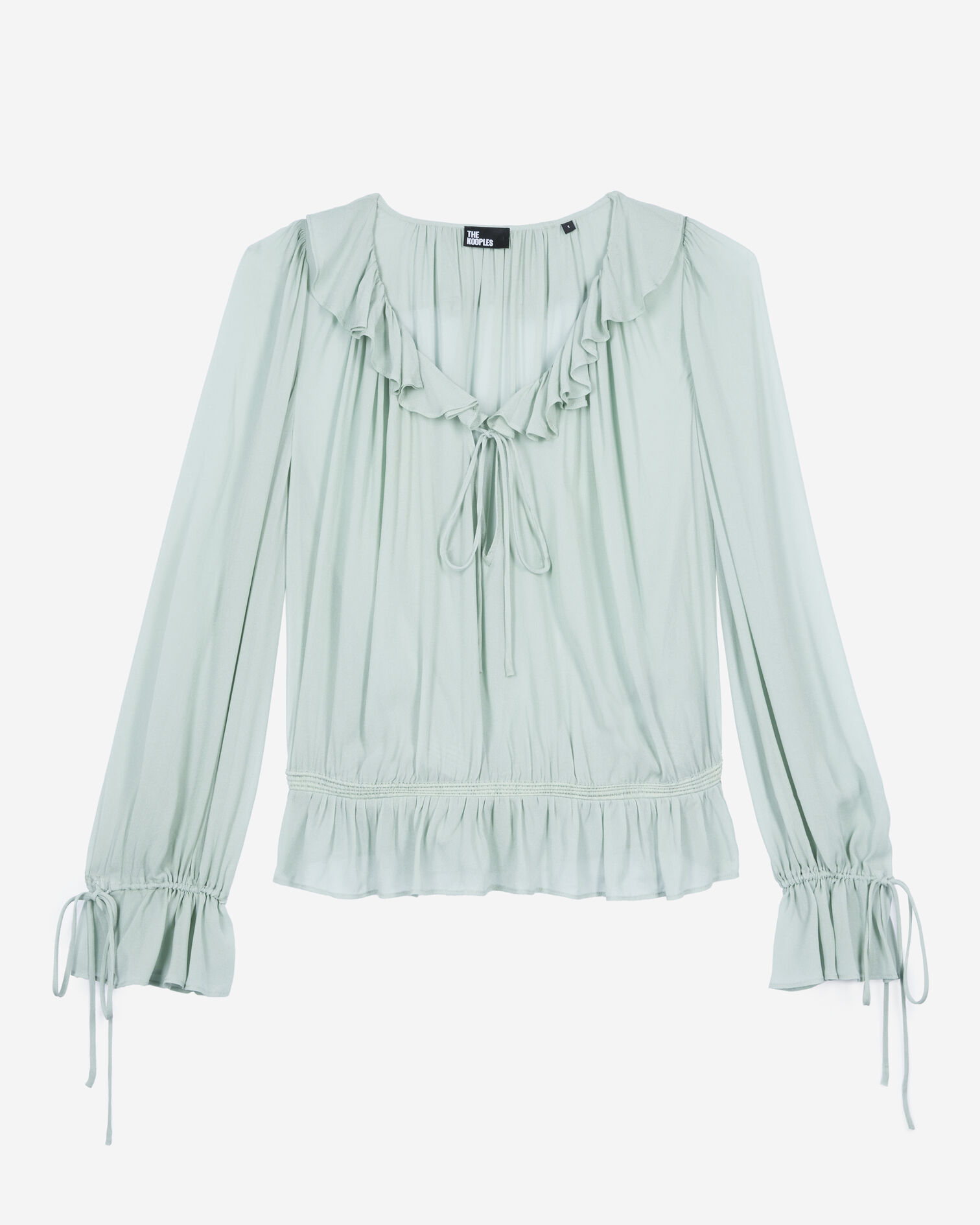 Blouse volanté bleu, BLUE/GREEN, hi-res image number null