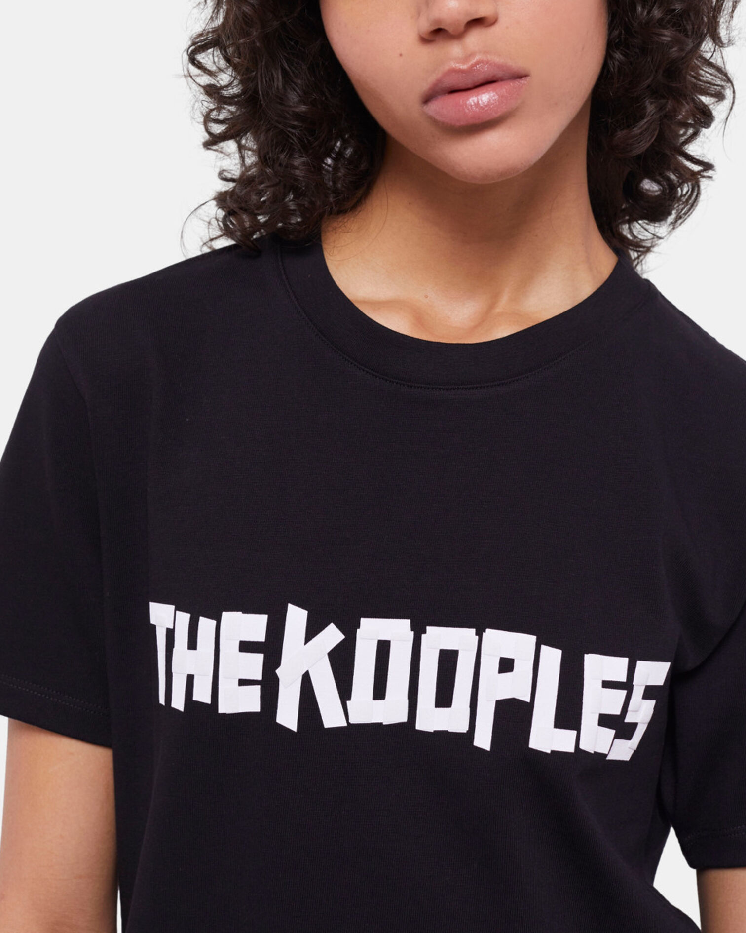 Black T-shirt with logo, BLACK, hi-res image number null