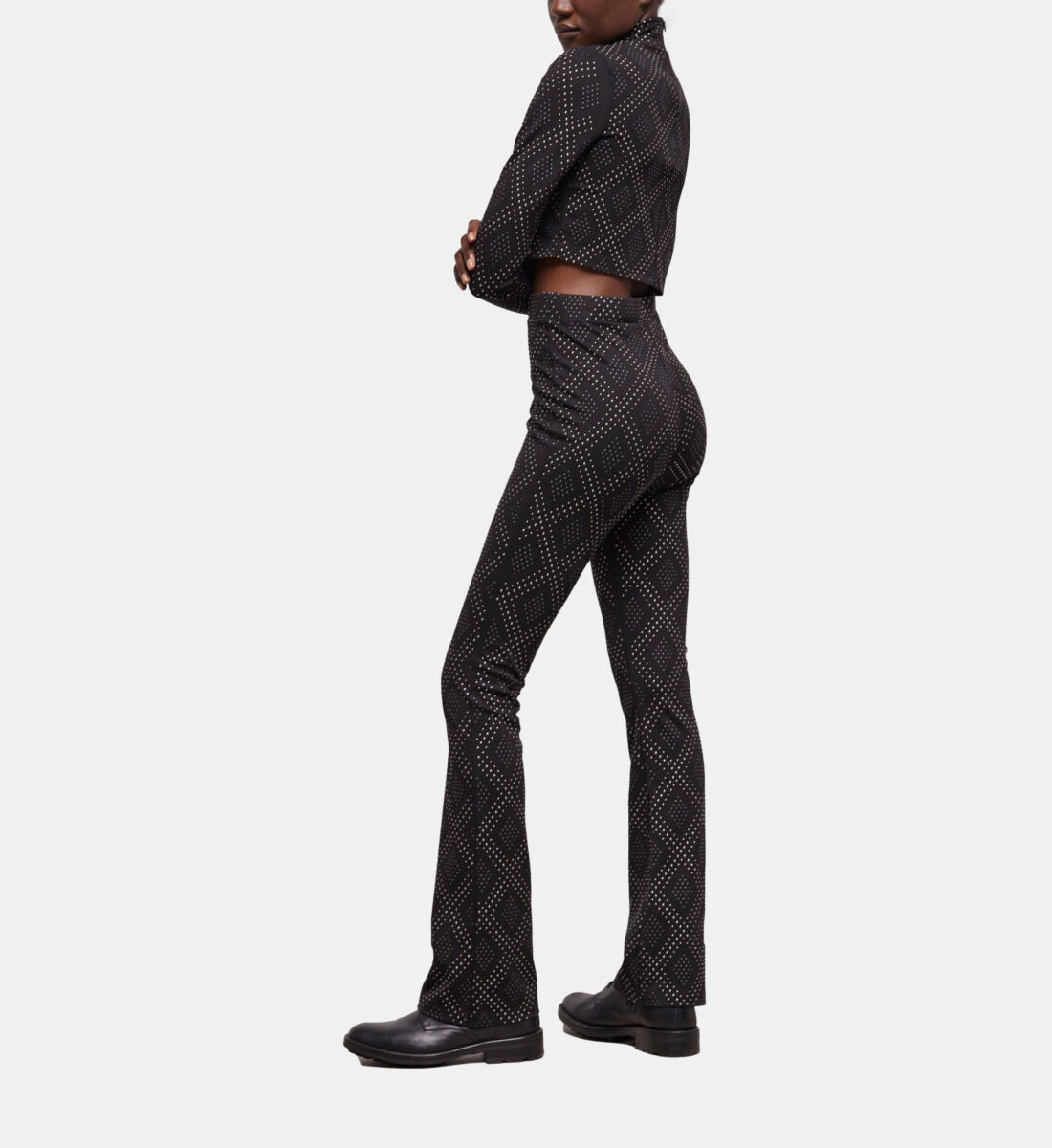 Black pants cheap with rhinestones