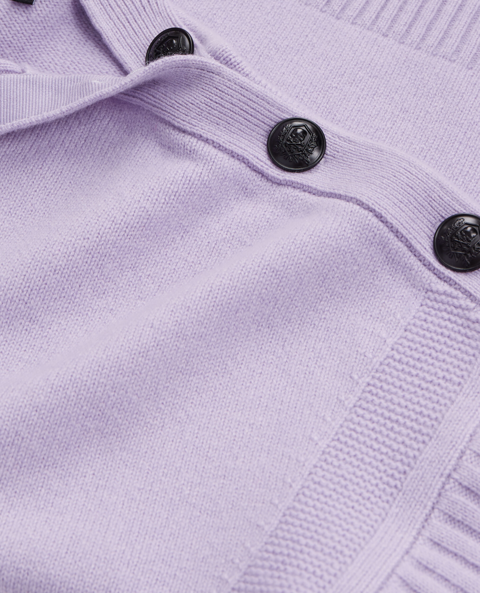 Purple wool and cashmere sweater with buttons, LIGHT PURPLE, hi-res image number null