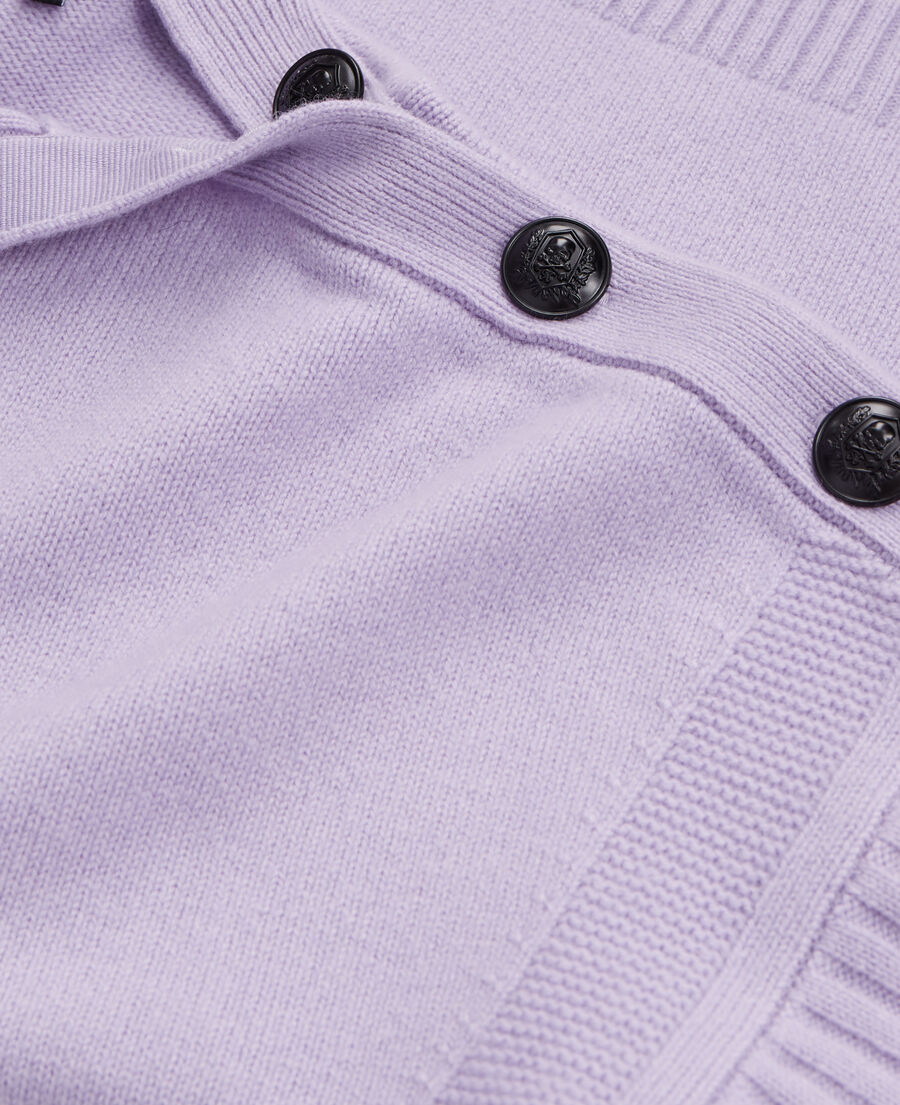 purple wool and cashmere sweater with buttons