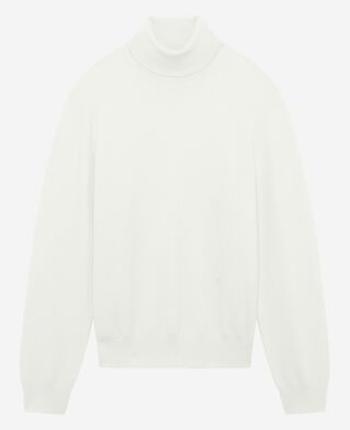 The Kooples HOMME ECRU pull col roulé en cachemire écru