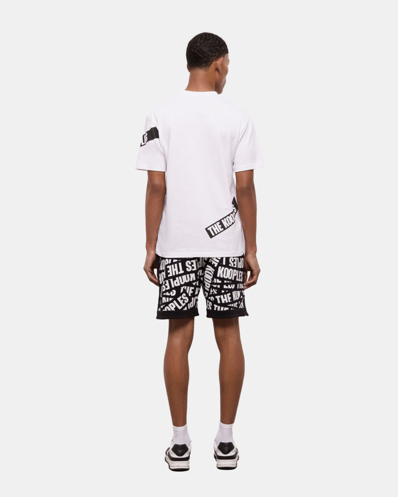 The Kooples HERREN WHITE weißes t-shirt herren mit logo-tape