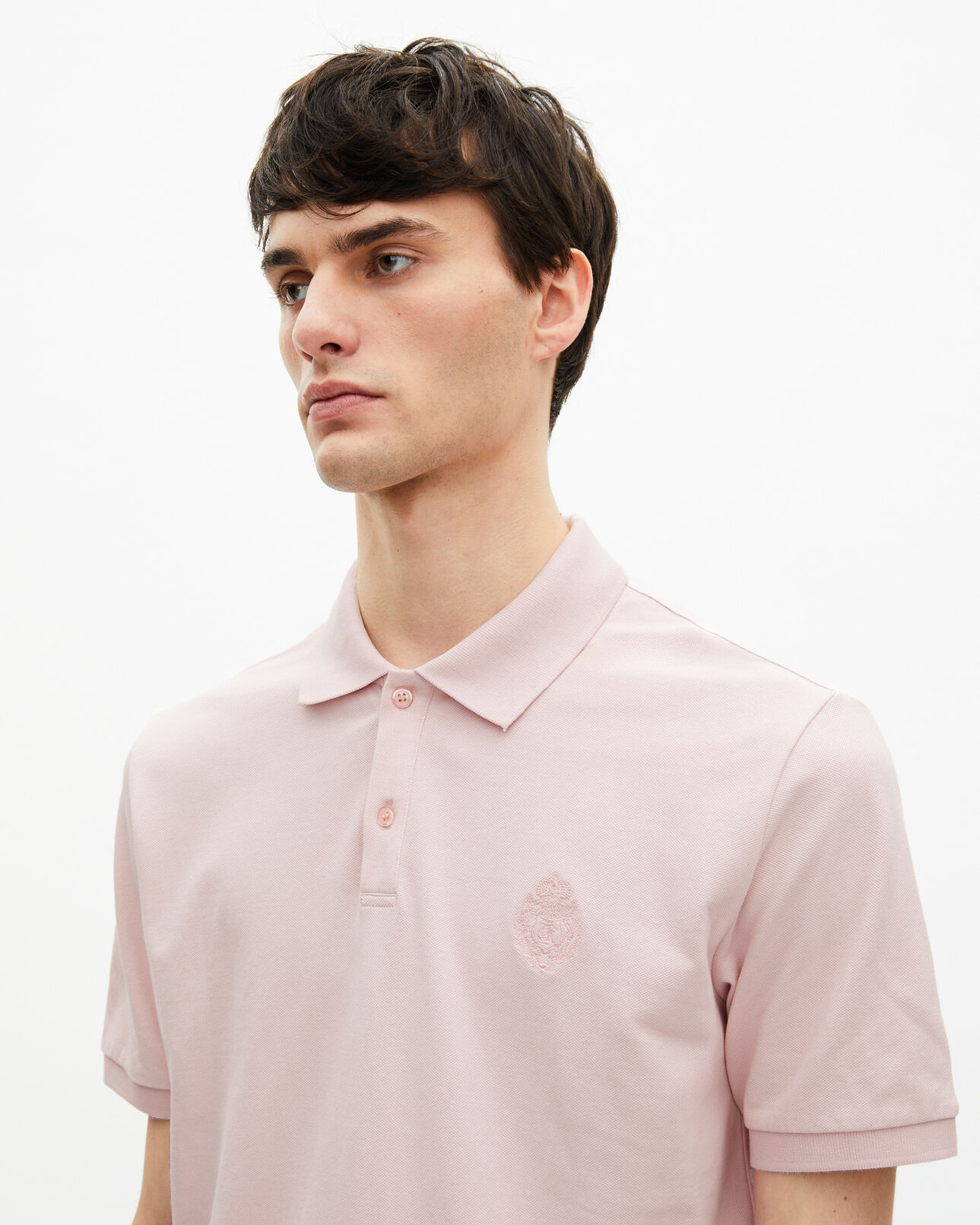 The Kooples MEN LILA piqué polo with classic pink collar