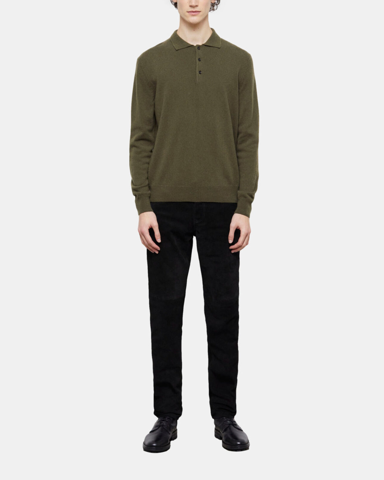 The Kooples HOMME ALGUE pull en cachemire kaki