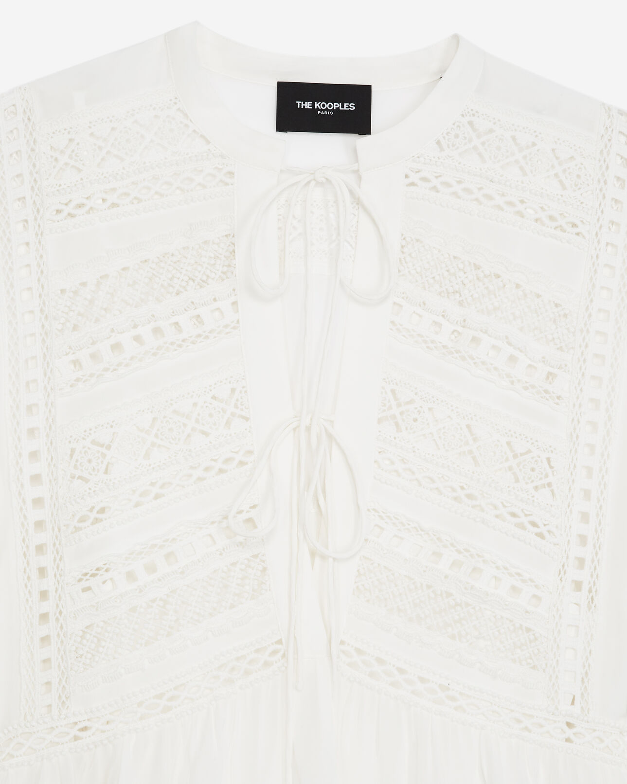 The Kooples WOMEN WHITE short white dress with lace detailing