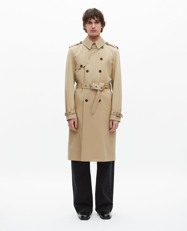 Men's Beige wide-cut trench coat The Kooples