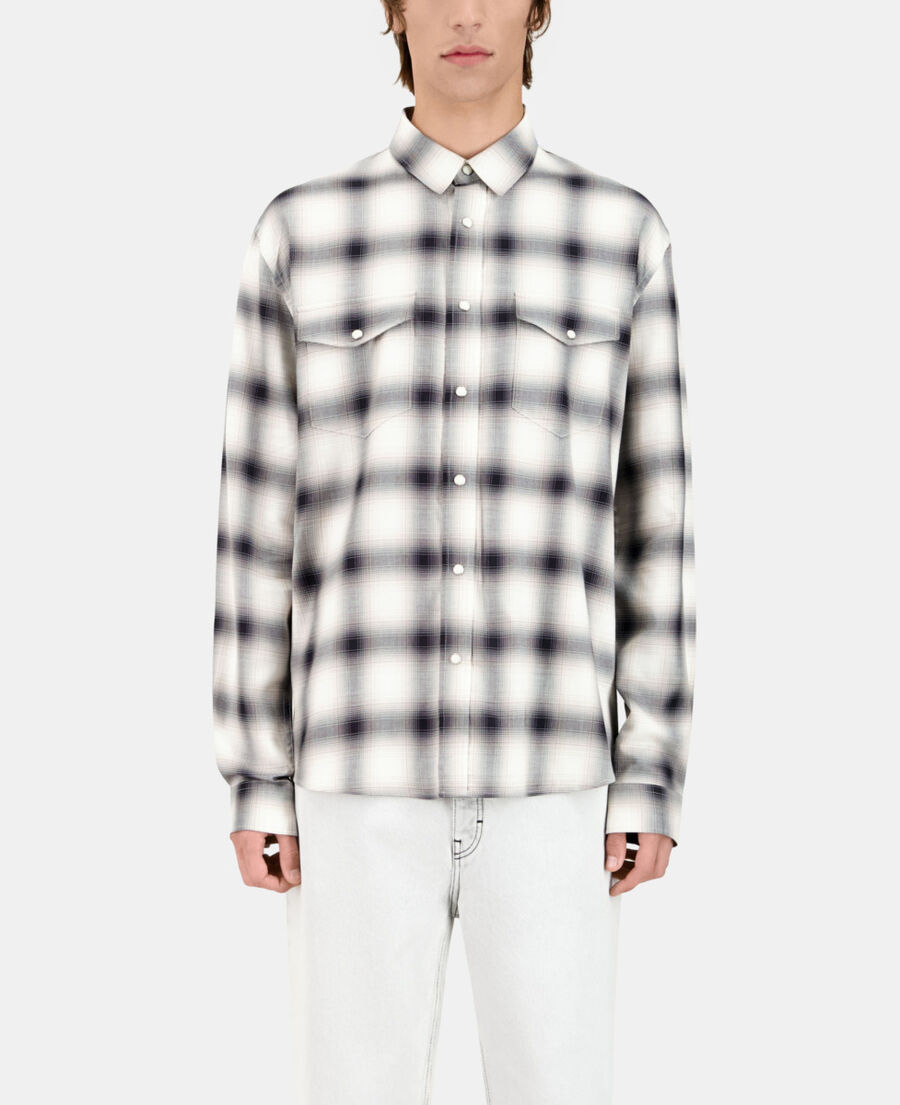 The Kooples HERREN BLACK GREY WHITE kariertes hemd