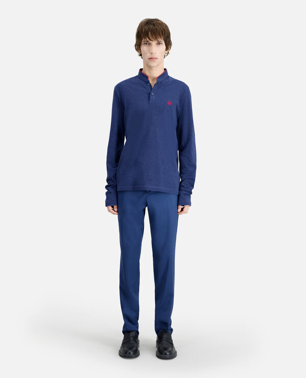 navy blue cotton polo t-shirt