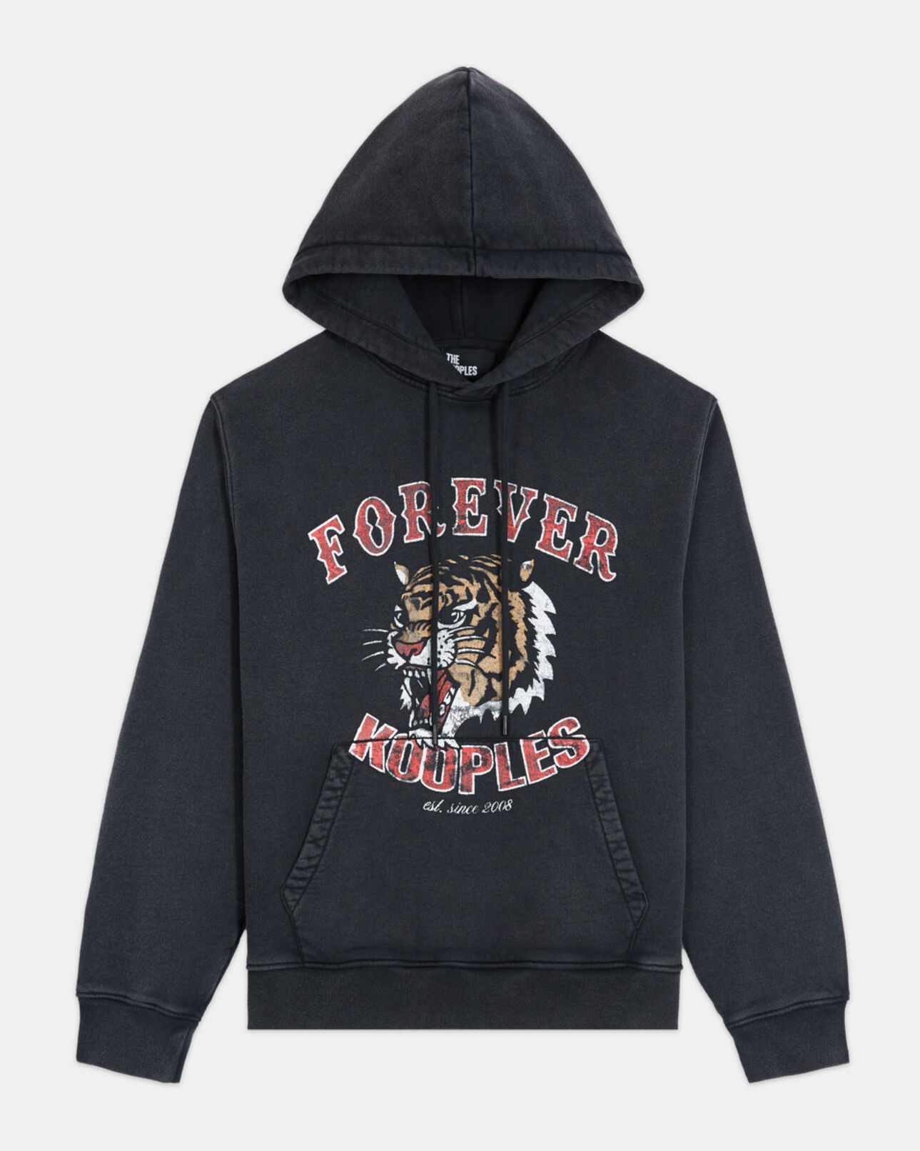 The Kooples WOMEN BLACK WASHED black sweatshirt with screen print