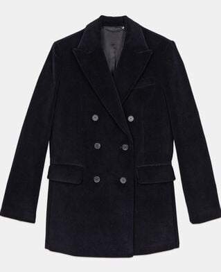The Kooples FEMME BLACK veste tailleur en velours côtelé noir