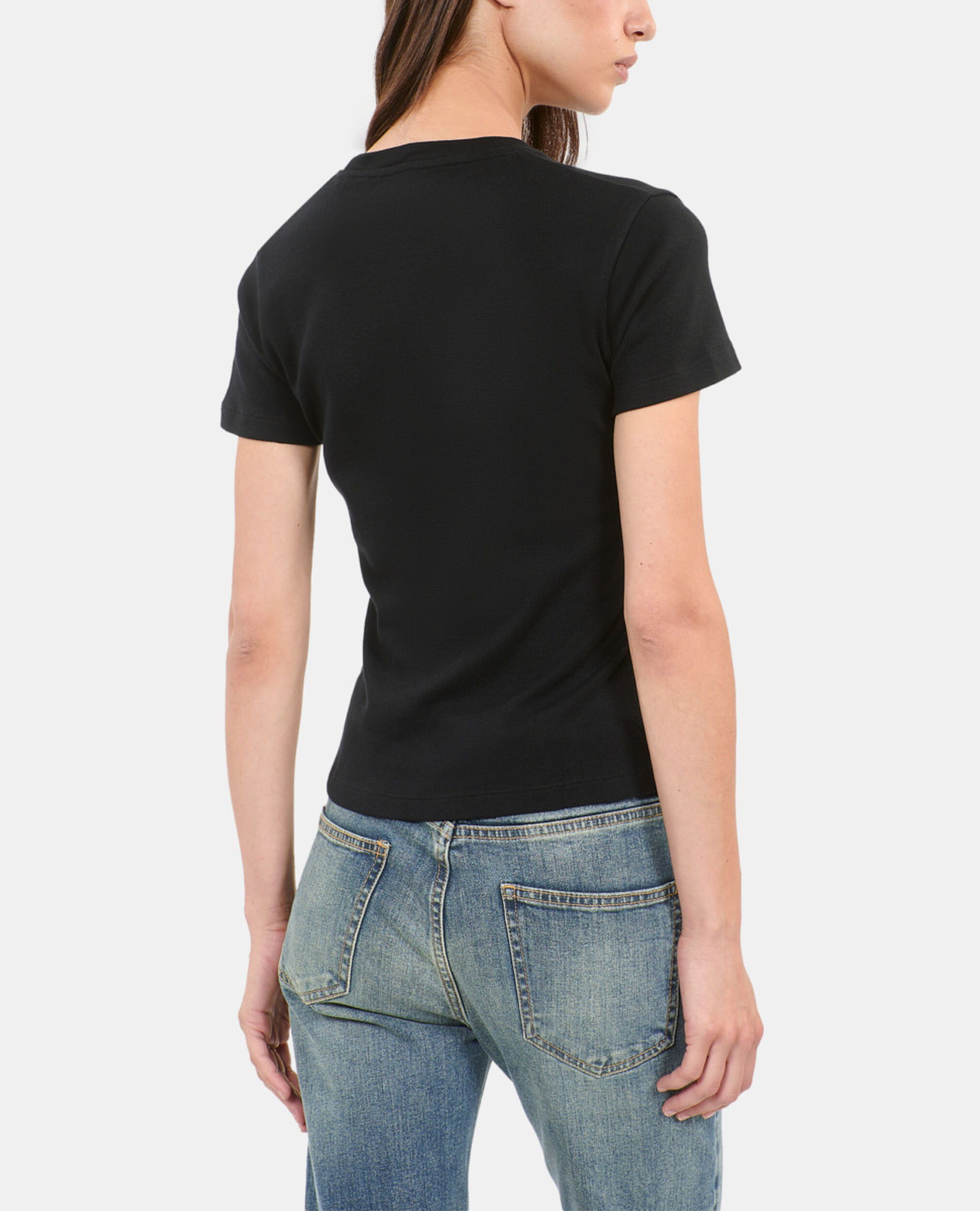 T-shirt à sérigraphie noir, BLACK, hi-res image number null