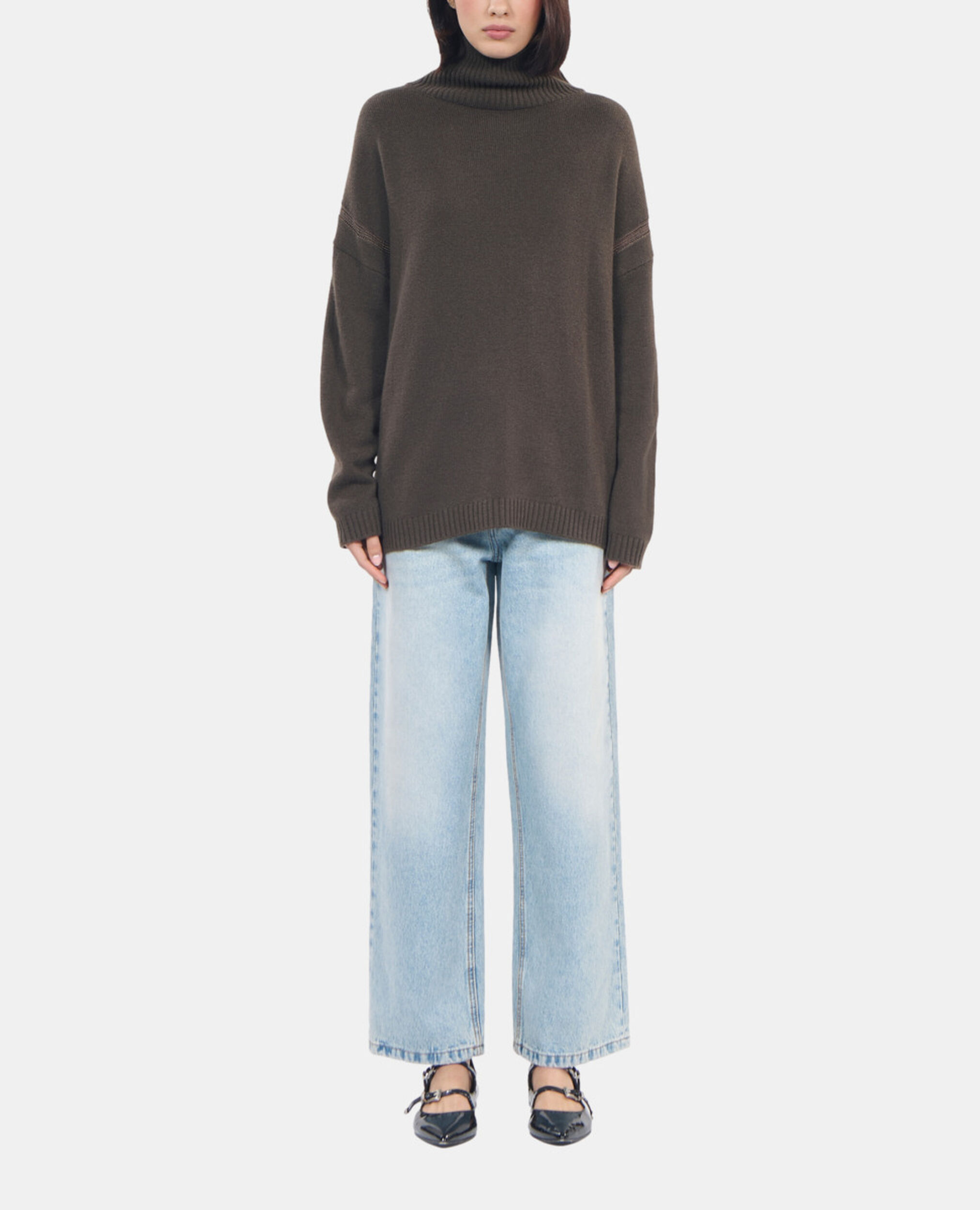 Khakifarbener Pullover aus Kaschmir, KAKI, hi-res image number null