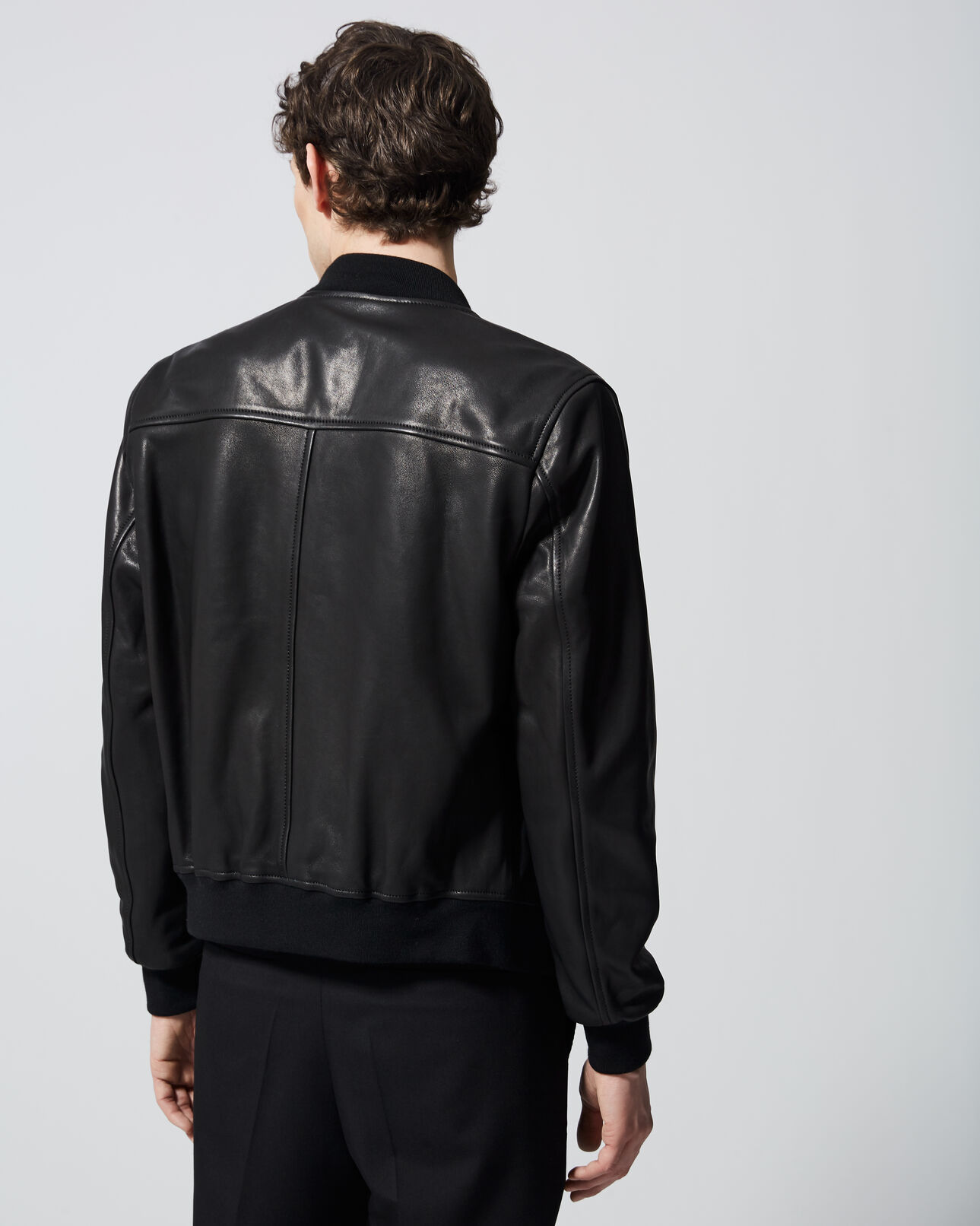 The Kooples MEN BLACK black leather jacket