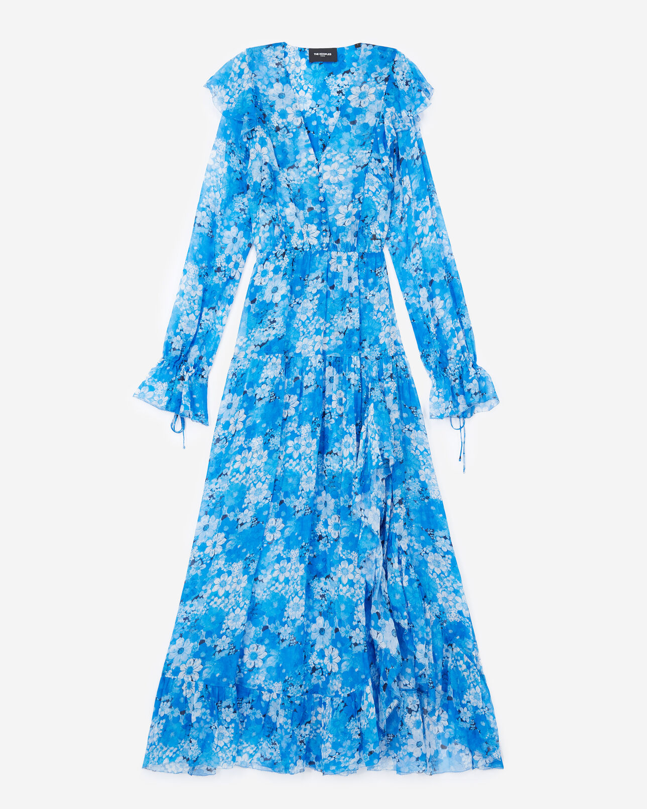 The Kooples DAMEN BLUE kleid lang blau blumenprint