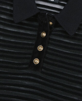 The Kooples FEMME BLACK polo en maille noire