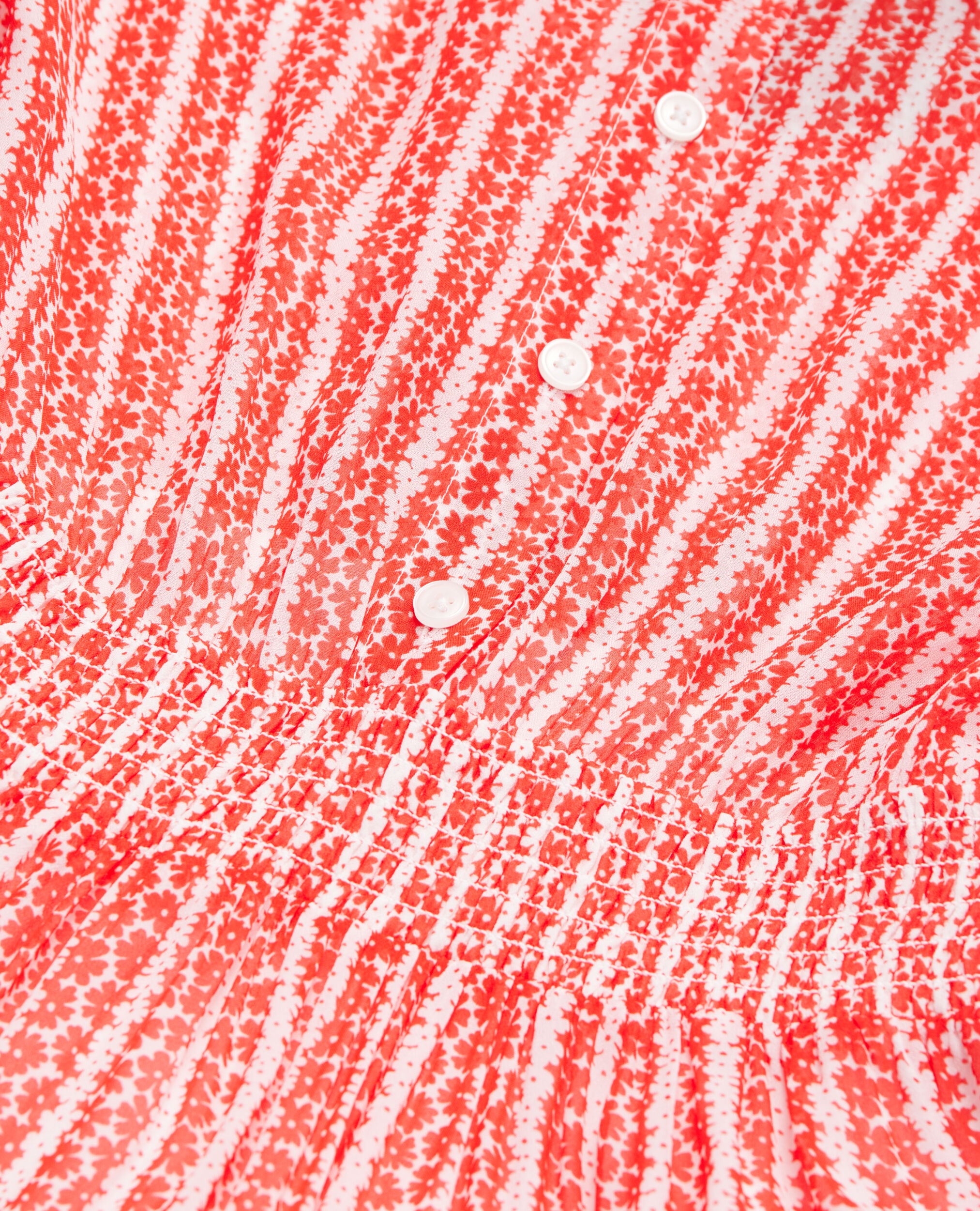 Robe longue imprimée avec volants, RED WHITE, hi-res image number null