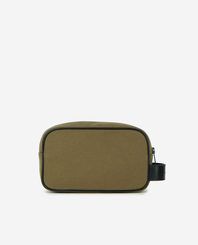 The Kooples HOMME KAKI sac pochette canvas et cuir kaki