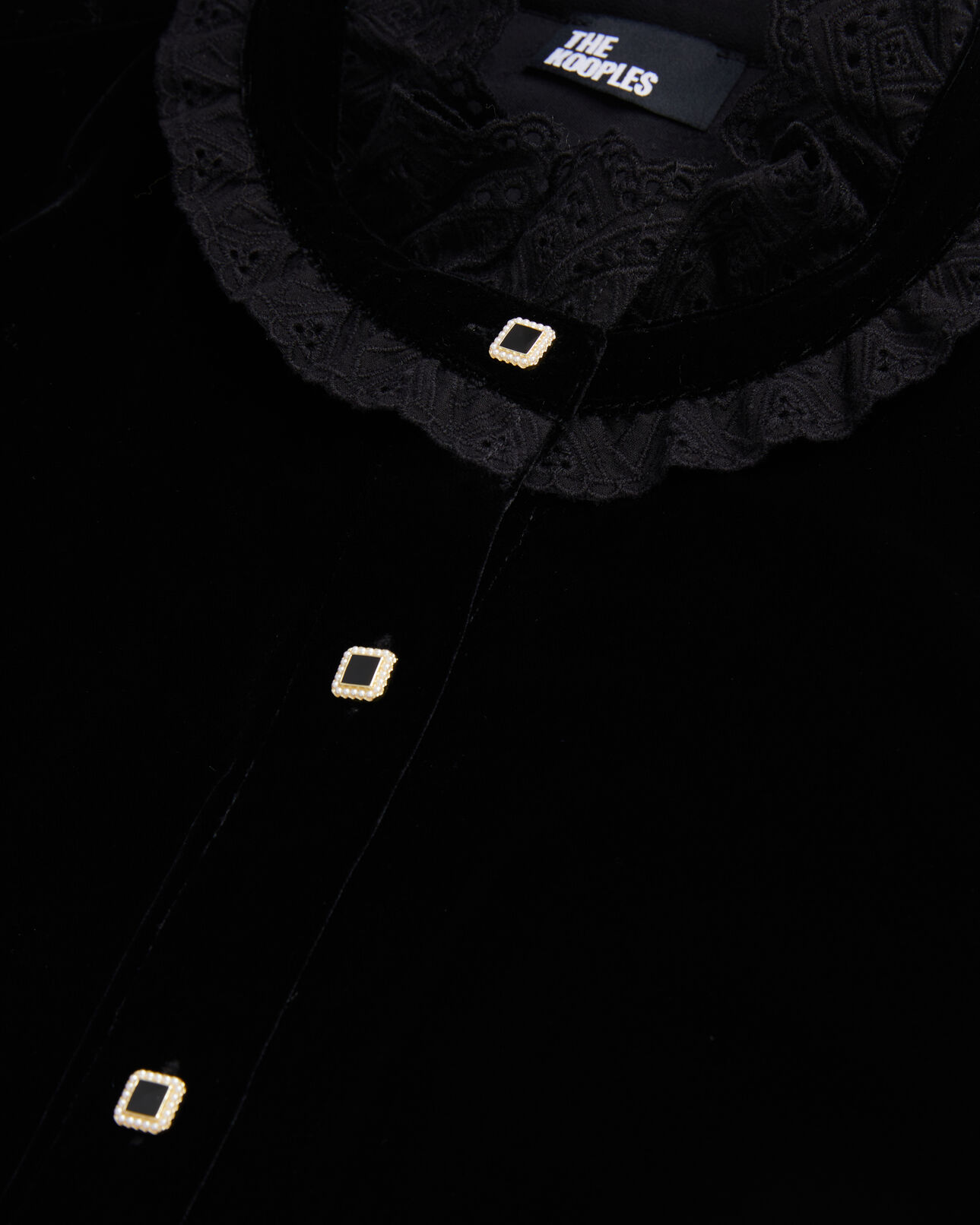 The Kooples WOMEN BLACK black velvet shirt