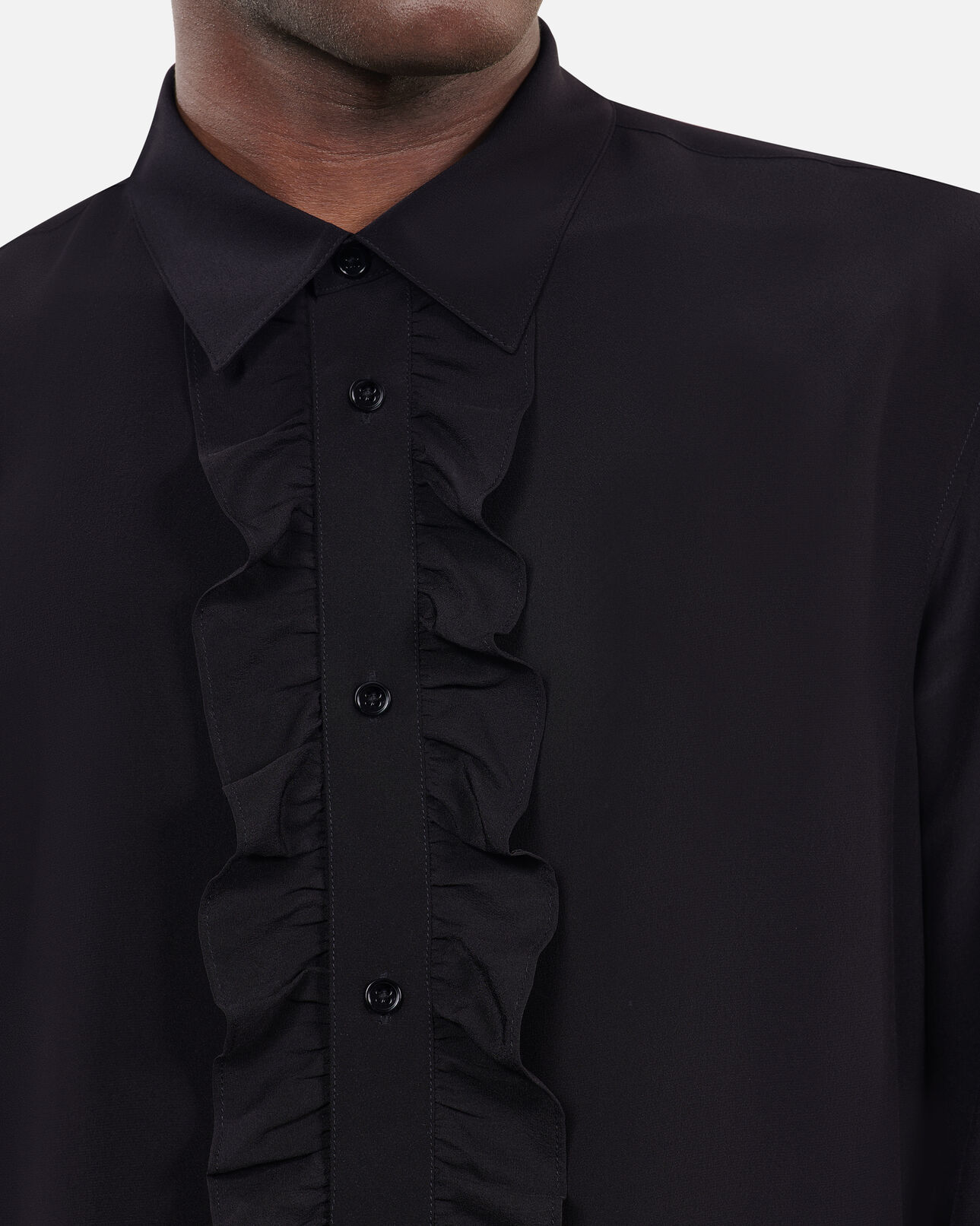 The Kooples MEN BLACK black silk shirt