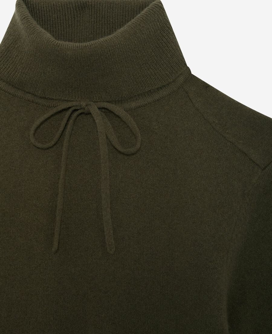 The Kooples WOMEN KAKI khaki cashmere turtleneck sweater