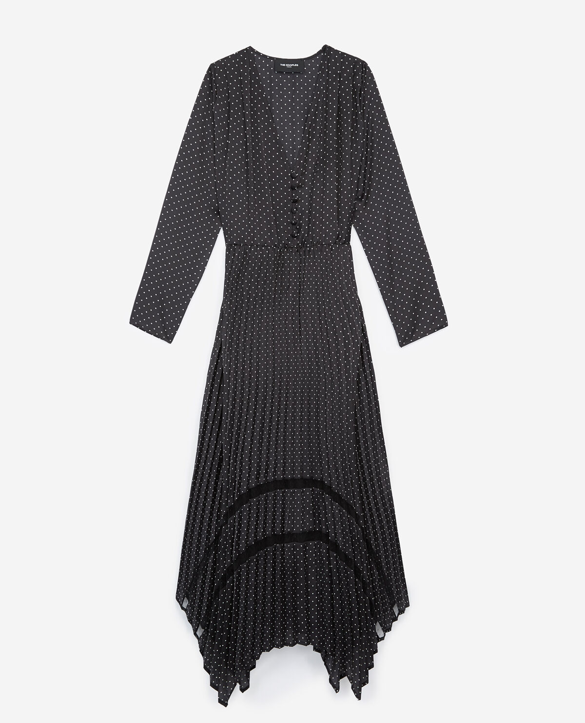 Robe longue noire boutonnee devant sales