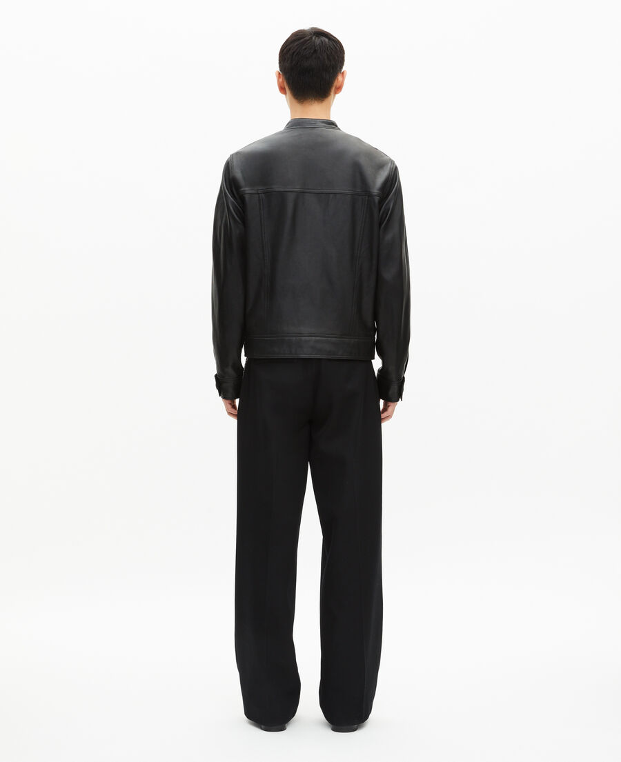 The Kooples H BLACK black leather jacket