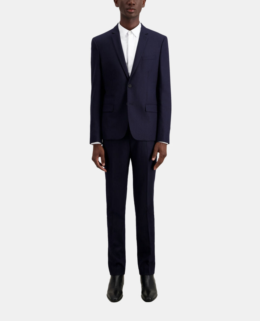 The Kooples MEN NAVY navy flannel suit jacket