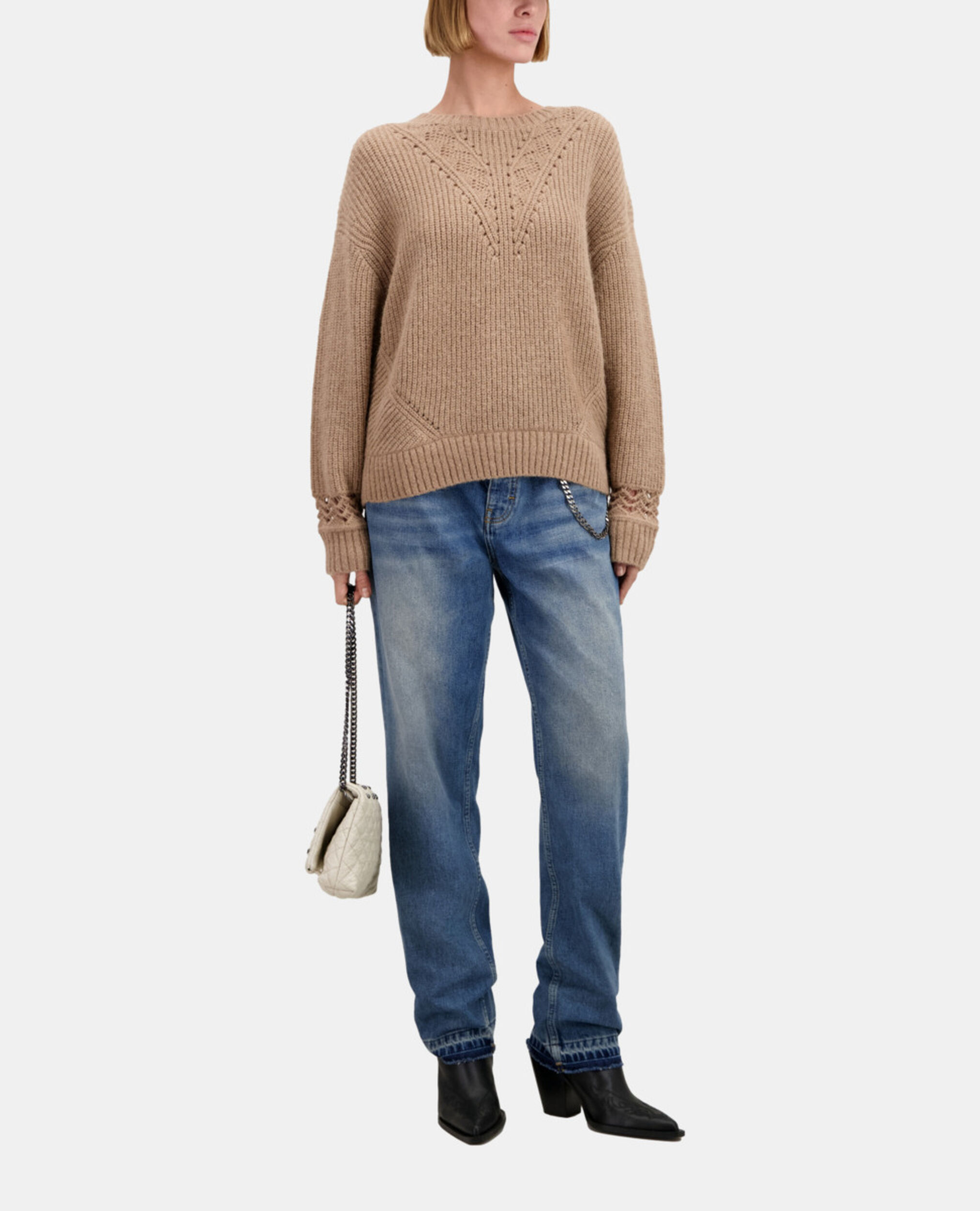 Camel wool-blend sweater, BROWN-BEIGE, hi-res image number null