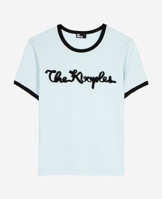 The Kooples FEMME BABY BLUE t-shirt broderie ruban bleu clair