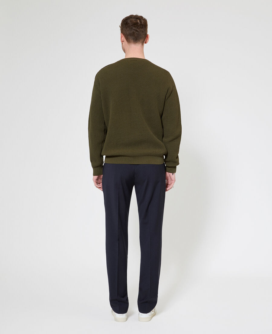 The Kooples HOMME FORET pull &agrave; patte de boutonnage kaki