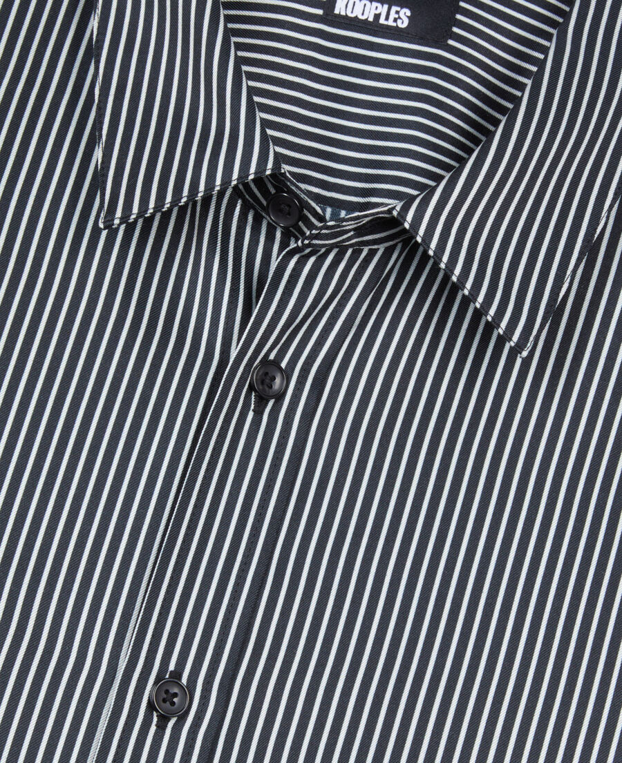 The Kooples HOMME BLACK WHITE chemise &agrave; rayures noires et blanches