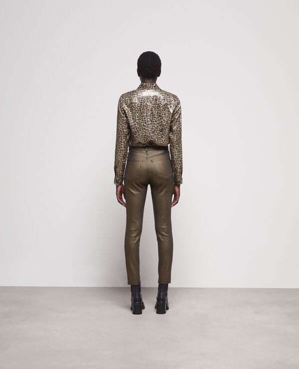 The Kooples DAMEN BLACK / GOLD zweifarbige jeans mit slim-fit-passform