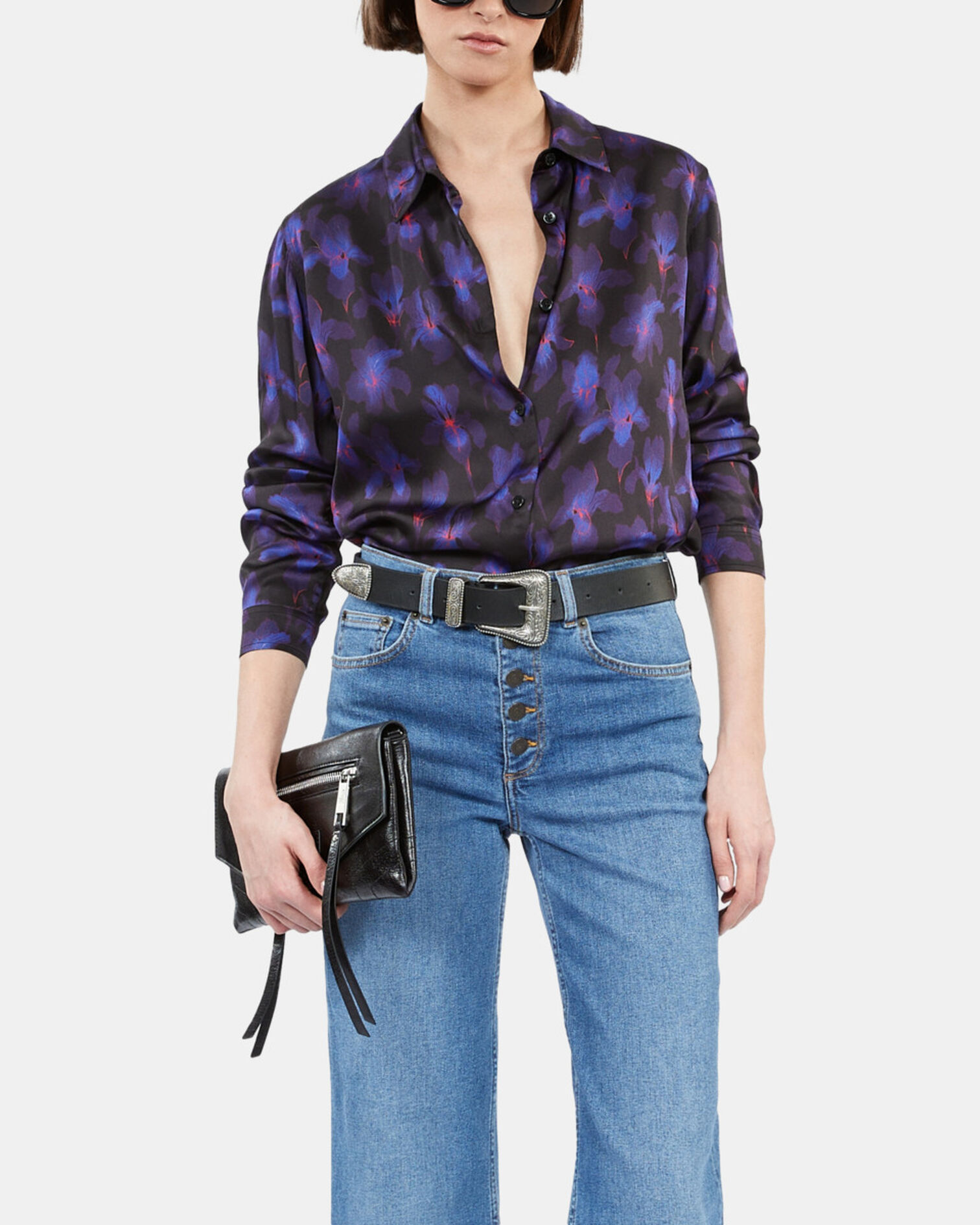 Camisa estampada, BLACK /LIGHT PINK / BLUE, hi-res image number null