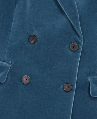 The Kooples F BLUE PETROL short blue velvet suit jacket