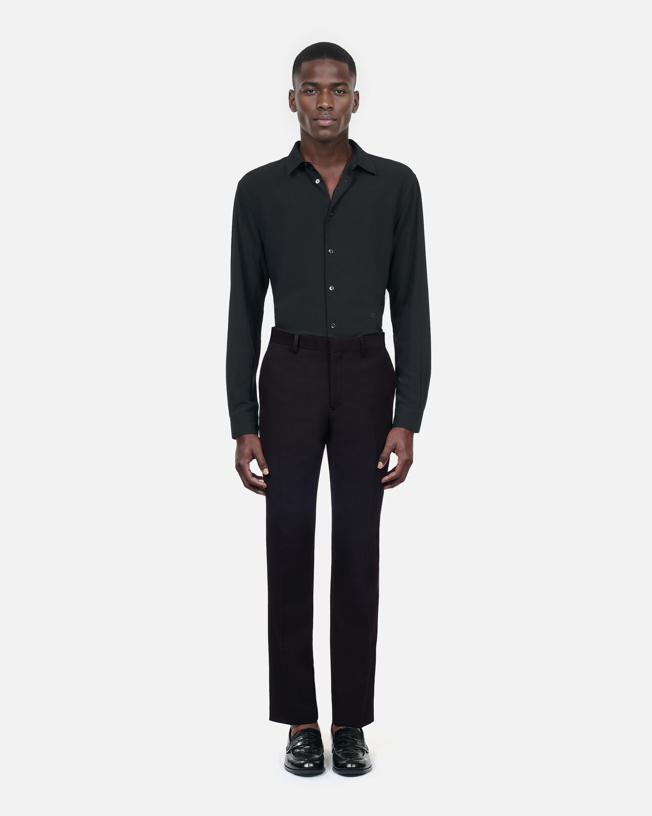 The Kooples MEN BLACK black tuxedo trousers with satin details straight cut