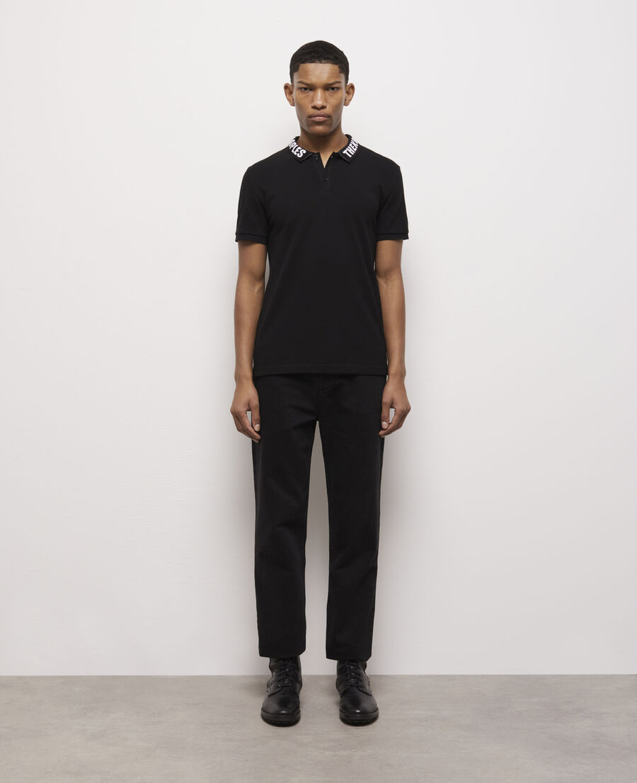 black logo polo shirt