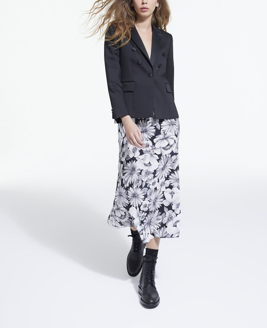 long floral silk skirt