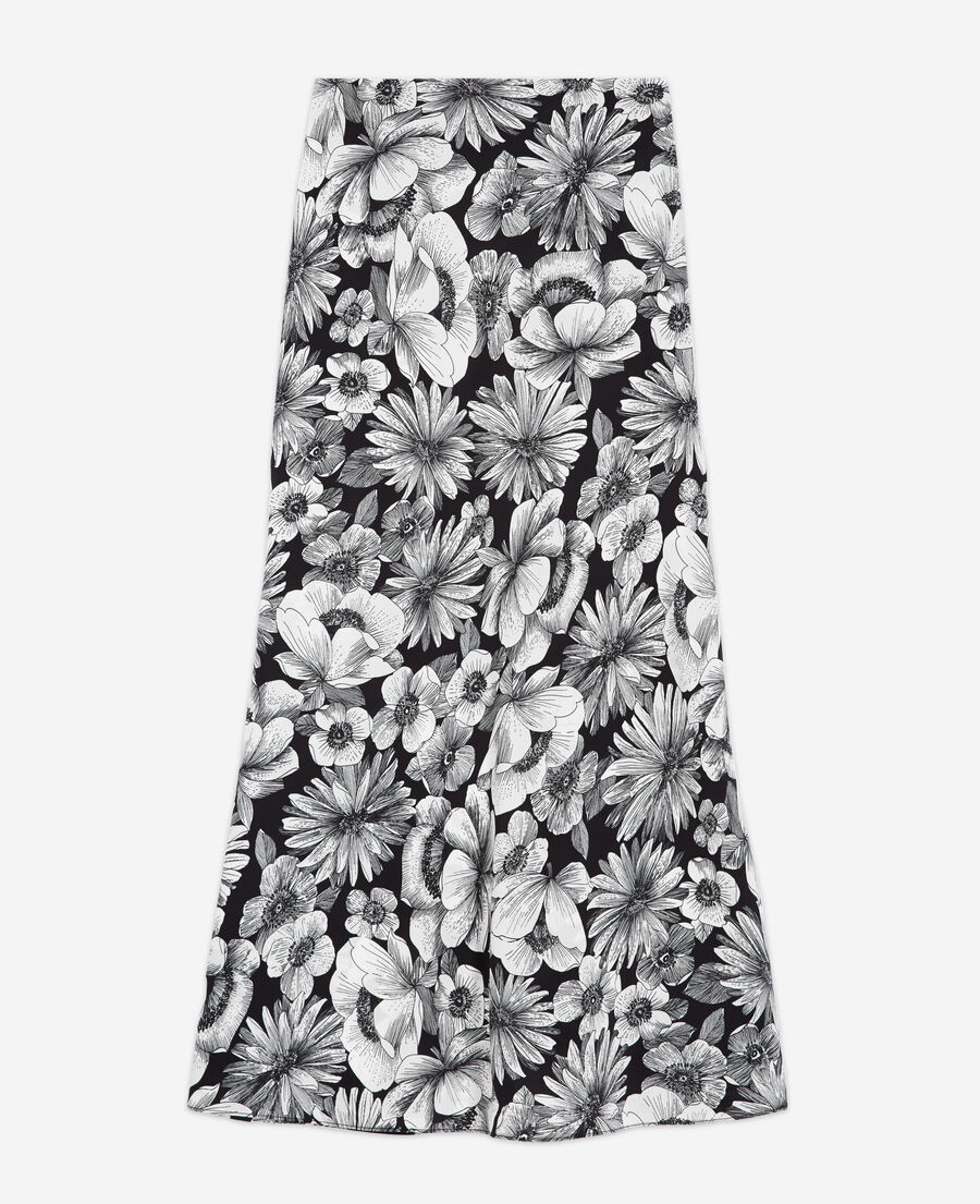 long floral silk skirt