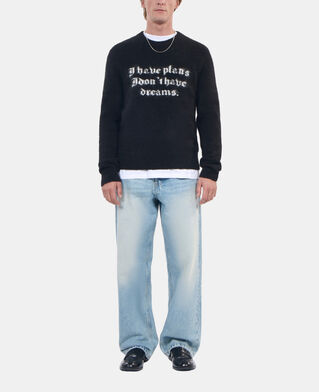 The Kooples H BLACK / WHITE black alpaca sweater