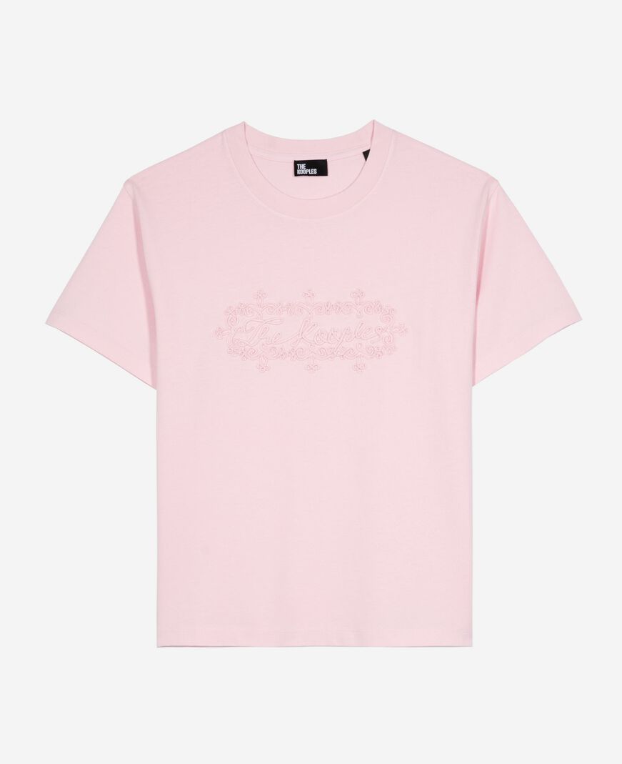 The Kooples MUJER LILA camiseta con bordado del logo en color rosa pálido