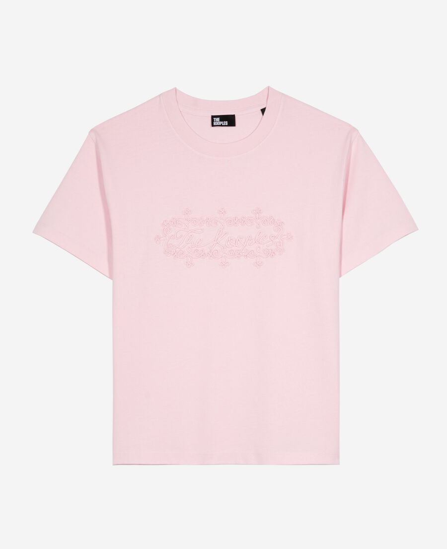 The Kooples FEMME LILA t-shirt avec broderie logo rose pâle